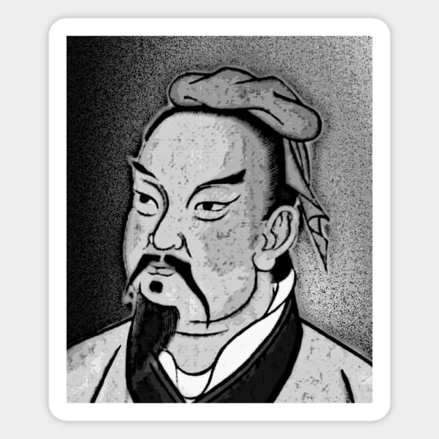 Sun Tzu Black And White Portrait | Sun Tzu Artwork 2 Magnet by JustLit